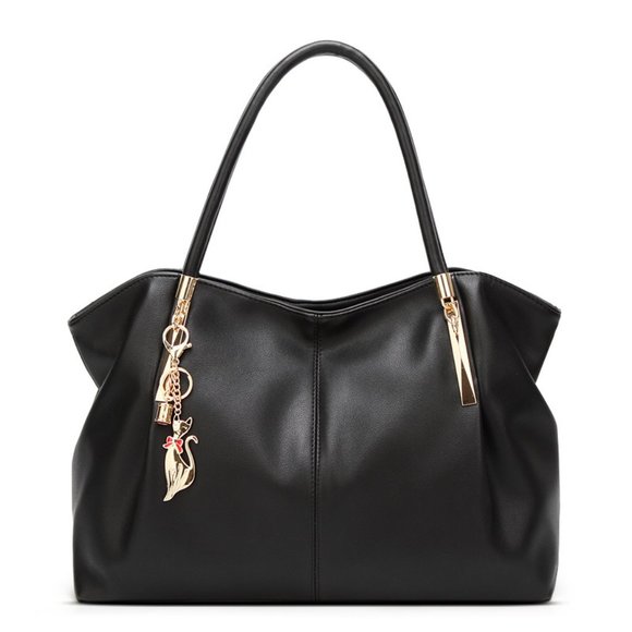 Leather Shoulder Bag Black
